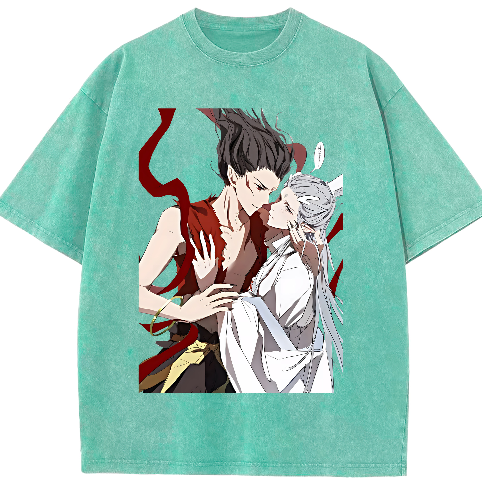（画像用） Ne Zha 2 ナタ 魔童の大暴れ 綿100% ヴィンテージ風 半袖Tシャツ（フロントプリント）